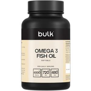 Bulk Olio di pesce con omega-3 Capsule molli da, 1000 mg | 4000 mg di olio di pesce per porzione, 730 mg di EPA, 480 mg di DHA, 90 Capsule molli, 45 porzioni