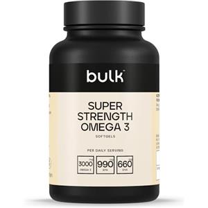 Bulk Super Strength Omega 3 Softgels, 1000 mg, Pack of 90 | 90 Porzioni