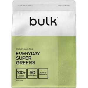 BULK POWDERS Bulk Everyday Super Greens Polvere | Tè alla Pesca | 30 Porzioni | Con 50 Vitamine, Minerali & Superfood | Ricco di Vitamina C, D & B12 | Supporta Immunità & Benessere