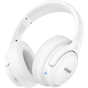 Uliptz Cuffie Wireless Bluetooth, 65 Ore Autonomia Stereo HiFi Over Ear | Cuffie Bluetooth 6.0 con Microphone, 6 EQ Modalità, Pieghevole Leggero e compatto per Viaggio/Ufficio/Telefono/PC Bianco