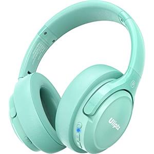 Uliptz Cuffie Wireless Bluetooth, 65 Ore Autonomia Stereo HiFi Over Ear | Cuffie Bluetooth 6.0 con Microphone, 6 EQ Modalità, Pieghevole Leggero e compatto per Viaggio/Ufficio/Telefono/PC Verde