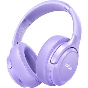 Uliptz Cuffie Wireless Bluetooth, 65 Ore Autonomia Stereo HiFi Over Ear | Cuffie Bluetooth 6.0 con Microphone, 6 EQ Modalità, Pieghevole Leggero e compatto per Viaggio/Ufficio/Telefono/PC Viola