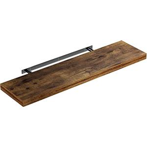 Casaria Mensola da Parete Legno 90cm Supporto 50-110cm Pensile 15kg Cucina Libreria Quercia Scura