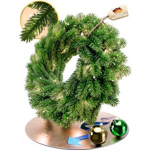 ArtiTree Ghirlanda Natalizia con Illuminazione LED, Verde, 40 cm | Folta e realistica, con illuminazione LED bianco caldo, timer 6 h e batteria. Ideale per porte interne, pareti e tavoli