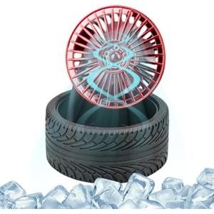 Generic Ventilatori da tavolo - Mini ventilatore da viaggio ricaricabile USB a | Ventilatore da scrivania regolabile a forma di pneumatico da 500 mAh, ricaricabile tramite USB, per raffreddamento in auto