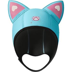 Generic Cappello da sub regolabile per mantenere caldo il sole | Cappuccio per muta con orecchie di gatto, per attività all'aperto, immersioni, snorkeling, nuoto, apnea, surf, acqua fredda