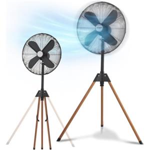 Avilia Ventilatore a Piantana Silenzioso 50W con Telecomando, Pale 40 cm | Ventilatore da terra potente con 3 velocità, altezza regolabile 100-130 cm e treppiede richiudibile effetto legno