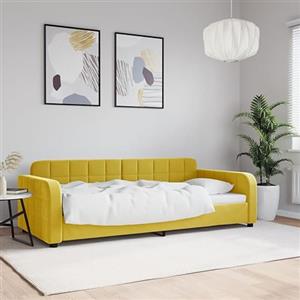 DJEKA Letto da Giorno, Divani Letto, Divano Letto Due Posti, Sofa Bed, Divano Letto Matrimoniale, Giallo 90x200 cm in Velluto