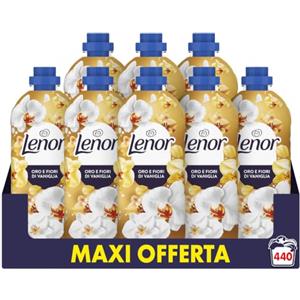 Lenor Ammorbidente Lavatrice Concentrato 440 Lavaggi (8X55), Oro e Fiori di Vaniglia, Freschezza Che Dura 3 Volte Più A Lungo, Con Tecnologia Olii Profumati