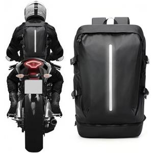 VENATIN Zaino da Moto Impermeabile, Grande per Uomo e Donna, da Viaggio Con Scomparto per Scarpe, Leggero, Colore Nero