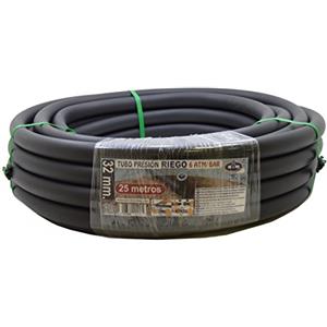 S&M 012181 - Tubo Polietilene irrigazione, 32 x 6 ATM - 25 m, Colore: Nero