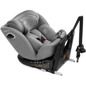 Nurse Scala Silla de Coche i-Size 40-150 cm, Giratoria 360º, ISOFIX con Top Tether, A Contramarcha y A Favor de la Marcha, Protección Lateral, Gris