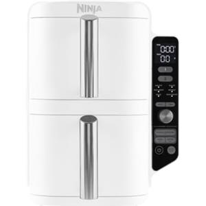 Ninja Double Stack XL, Friggitrice ad Aria Verticale, 9,5L, Bianco | Doppia Zona, 4 Livelli, 2 Scomparti, 2 Griglie, 6 Funzioni, 8 Porzioni, Parti Lavabili in Lavastoviglie - SL400EUWH