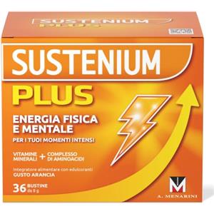 Sustenium Plus, lntegratore Multivitaminico con Creatina, Energia, 36 Buste | Energia Fisica e Mentale, con 3gr Creatina monoidrato, L Arginina, Beta Alanina, Vitamine, Minerali, Senza Zuccheri o Glutine