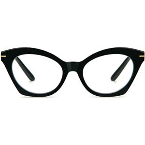 KoKoBin Occhiali da lettura grandi da donna Moda comodi occhiali anti-luce blu Occhiali da computer (Nero, 3)