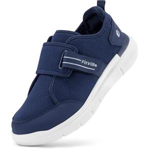 FitVille Scarpe con Strappo Uomo Extra Large per Diabetici Sneakers da Riabilitative Traspiranti Pantofole per Camminare Anziani