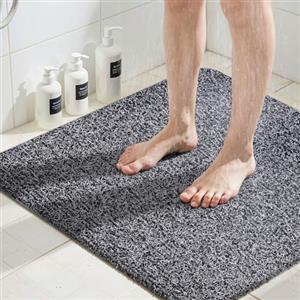 COSYLAND Tappeto Doccia Antiscivolo 60x60cm - Tappetino Doccia Antiscivolo in PVC Morbido, Senza Ventose, con Drenaggio Rapido, Comfort per Piedi, per Bagno, Anziani e Bambini, Nero e Bianco
