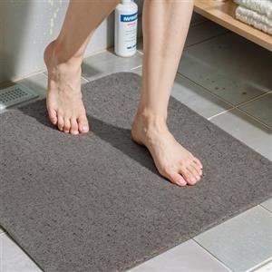 COSYLAND Tappeto Doccia Antiscivolo 80x80cm - Tappetino Doccia Antiscivolo in PVC Morbido, Senza Ventose, con Drenaggio Rapido, Comfort per Piedi, per Bagno, Anziani e Bambini, Grigio