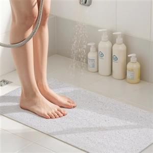 COSYLAND Tappeto Doccia Antiscivolo 40x80cm - Tappetino Doccia Antiscivolo in PVC Morbido, Senza Ventose, con Drenaggio Rapido, Comfort per Piedi, per Bagno, Anziani e Bambini, Bianco