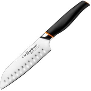 BRA Efficient | Coltello Santoku 3x4x30 cm, Acciaio Inox | Grigio