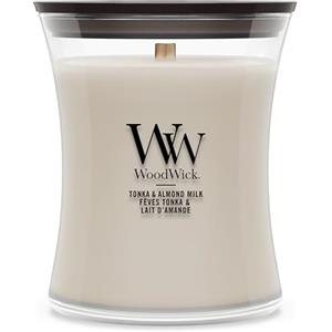 WoodWick Candela profumata | Candela a clessidra media | Tonka & Almond Milk | Regali perfetti per donne