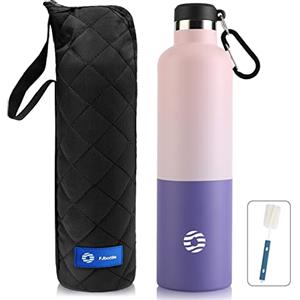 FEIJIAN Borraccia Termica 1L in Acciaio Inox + Zaino per Palestra | Facile da pulire, senza perdite e senza BPA, spazzola per bottiglia incluse, per sport e scuola