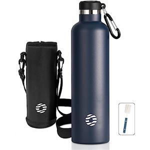 FEIJIAN Borraccia Termica 1L in Acciaio Inox + Zaino per Palestra | Facile da pulire, senza perdite e senza BPA, spazzola per bottiglia incluse, per sport e scuola