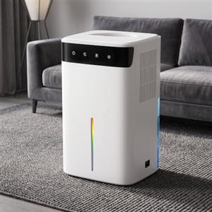 Macchiatto Mini Deumidificatore Elettrico 2600ML, Deumidificatore Casa per Piccoli Ambienti con Modalità Notte, Luce RGB e Sbrinamento Manuale, Funzionamento Silenzioso per Camera, Bianco Avorio