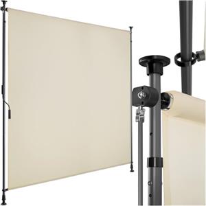 tectake® tenda da sole per esterno verticale, tende da sole per esterno frangivista balcone senza fori, con manovella, poliestere opaco, protezione UV, aste telescopiche - 150 x 310 cm, Beige