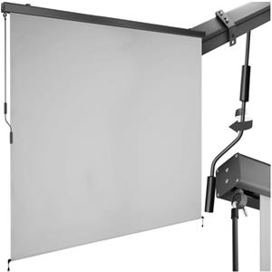 tectake® tenda da sole verticale a rullo, con manovella, protezione UV, impermeabile resistente al vento, frangivista balcone, terrazzo, fissaggio a parete, privacy - Grigio Chiaro, 200 x 250 cm