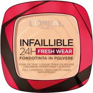L'Oreal Paris L'Oréal Paris Fondotinta In Polvere Infaillible 24h, Ultra-Coprente e Opacizzante a Lunga Tenuta, Formula Traspirante, Tonalità: 40 Cachemire/Cashmere
