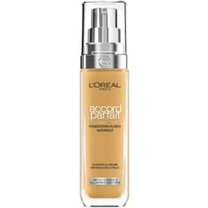 L'Oreal Paris L'Oréal Paris Fondotinta Liquido, Incarnato Uniforme e Illuminato, Finish Naturale, Per Tutti i Tipi di Pelle, Formula con Acido Ialuronico, Accord Parfait, Tonalità: 6.5N Desert, 30 ml