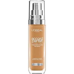 L'Oreal Paris L'Oréal Paris Fondotinta Liquido, Incarnato Uniforme e Illuminato, Finish Naturale, Per Tutti i Tipi di Pelle, Formula con Acido Ialuronico, Accord Parfait, Tonalità: 8D/W Golden Cappuccino