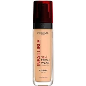 L'Oreal Paris L'Oréal Paris Fondotinta Liquido Infaillible 32H, Coprente a Lunga Tenuta con Protezione Solare SPF25, Formula Waterproof e Idratante, Tonalità: 200 Natural Linen