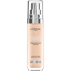 L'Oreal Paris L'Oréal Paris Accord Parfait Fondotinta Liquido, Sottotono Rosa, 30 ml | Idratazione 24H, Per Tutti Tipi di Pelle, Formula con Acido Ialuronico, Packaging May Vary