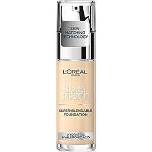 L'Oreal Paris L'Oréal Paris Fondotinta Liquido, Incarnato Uniforme e Illuminato, Finish Naturale, Per Tutti i Tipi di Pelle, Formula con Acido Ialuronico, Accord Parfait, Tonalità: 0.5N Porcelain, 30 ml