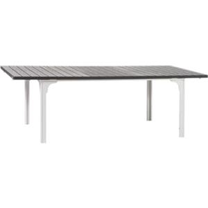 Totò Piccinni Tavolo rettangolare CILE allungabile 180/240x90x76h struttura in metallo piano in polietilene effetto legno per giardino ideale per 6 o 10 persone (Grafite)