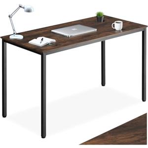 tectake® Scrivania 120 x 60 x 75,5 cm, Scrivania Gaming per Casa e Ufficio, Banco da Lavoro Ideale Computer Portatile o Computer Fisso con Monitor, Mobile Soggiorno Stile Industriale - Legno Scuro