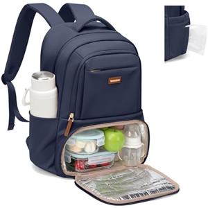 GOLF SUPAGS Zaino Pranzo Termico, Zainos Porta PC 16 Pollici, Zainos Pranzo con Scomparto Pranzo Isolato, per Viaggio Scuola Lavoro Picnic (Blu Navy)