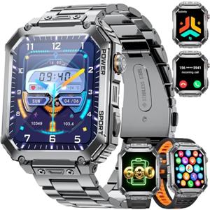 LIGE Smartwatch Uomo Con 3 Cinturini, Schermo HD 2,01", Orologio Smart Con Chiamata Bluetooth, Cardiofrequenzimetro 24/7 e SpO2, IP68 Impermeabile, 120+ Modalità Sportive per Android iOS