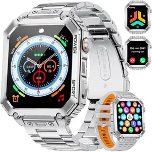 LIGE Smartwatch Uomo Con 2 Cinturini, Schermo HD 2,01", Orologio Smart Con Chiamata Bluetooth, Cardiofrequenzimetro 24/7 e SpO2, IP68 Impermeabile, 120+ Modalità Sportive Per Android iOS, EF2-M