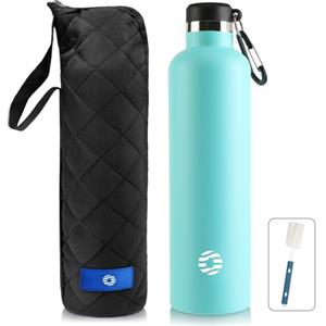 FEIJIAN Borraccia Termica in Acciaio Inox 750ml/1L + Zaino, Facile da pulire, Bottiglia Termica Senza Perdite - Senza BPA Borracce, per Scuola, Sport, Campeggio, Yoga, Palestra