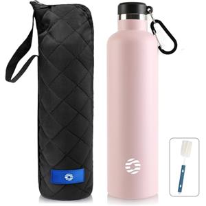 FEIJIAN Borraccia Termica 750ml in Acciaio Inox + Zaino per Palestra | Facile da pulire, senza perdite e senza BPA, spazzola per bottiglia incluse, per sport e scuola