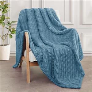 Whale Flotilla Coperta Plaid Pile in Flanella per Divano, 130 x 170 cm | Coperta Jacquard Morbida e Calda, Leggera per Letto Singolo e Matrimoniale, Adatta a Tutte le Stagioni, Blu Ardesia