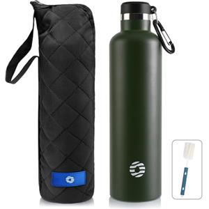 FEIJIAN Borraccia Termica 750ml in Acciaio Inox + Zaino per Palestra | Facile da pulire, senza perdite e senza BPA, spazzola per bottiglia incluse, per sport e scuola
