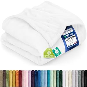 Utopia Bedding Plaid Coperta Pile di Flanella [150x200 cm, Bianco] | Pled Divano, Coperta Morbida per Letto Matrimoniale, Calda e Accogliente, Ideale per Letto, Divano e Poltrona