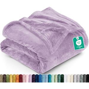 Utopia Bedding Plaid Coperta Pile di Flanella [150x200 cm, Lilla] | Pled Divano, Coperta Morbida per Letto Matrimoniale, Calda e Accogliente, Ideale per Letto, Divano e Poltrona