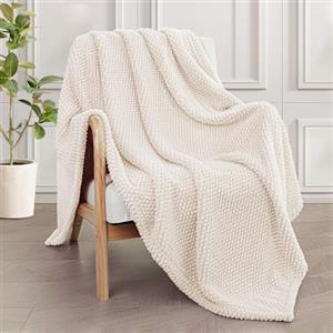 Whale Flotilla Coperta Plaid Pile in Flanella per Divano, 130 x 170 cm | Coperta Jacquard Morbida e Calda, Leggera per Letto Singolo e Matrimoniale, Adatta a Tutte le Stagioni, Bianco