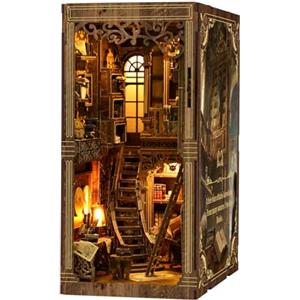 BATTREVO DIY Book Nook Kit - Biblioteca Libri antichi - Kit di costruzione in legno 3D per libreria Decorazione - Idea regalo per adulti e adolescenti Regali di Natale e compleanno