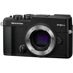 OM SYSTEM PEN Fotocamera Mirrorless Nera, Sensore Tropicalizzato e Mirino | Design compatto per viaggio, autofocus AI rapido, stabilizzazione immagine integrata e profili colore personalizzabili